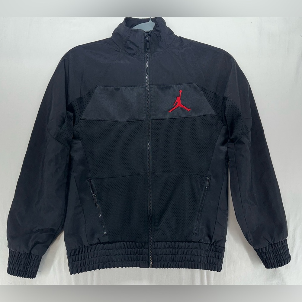 Jordan Track Jacket Black Youth Medium 10-12 year Red Jump Man Full Zip